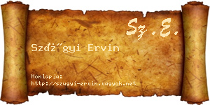Szügyi Ervin névjegykártya
