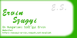 ervin szugyi business card