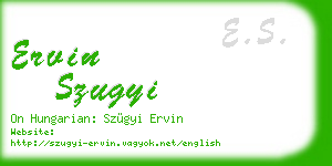 ervin szugyi business card